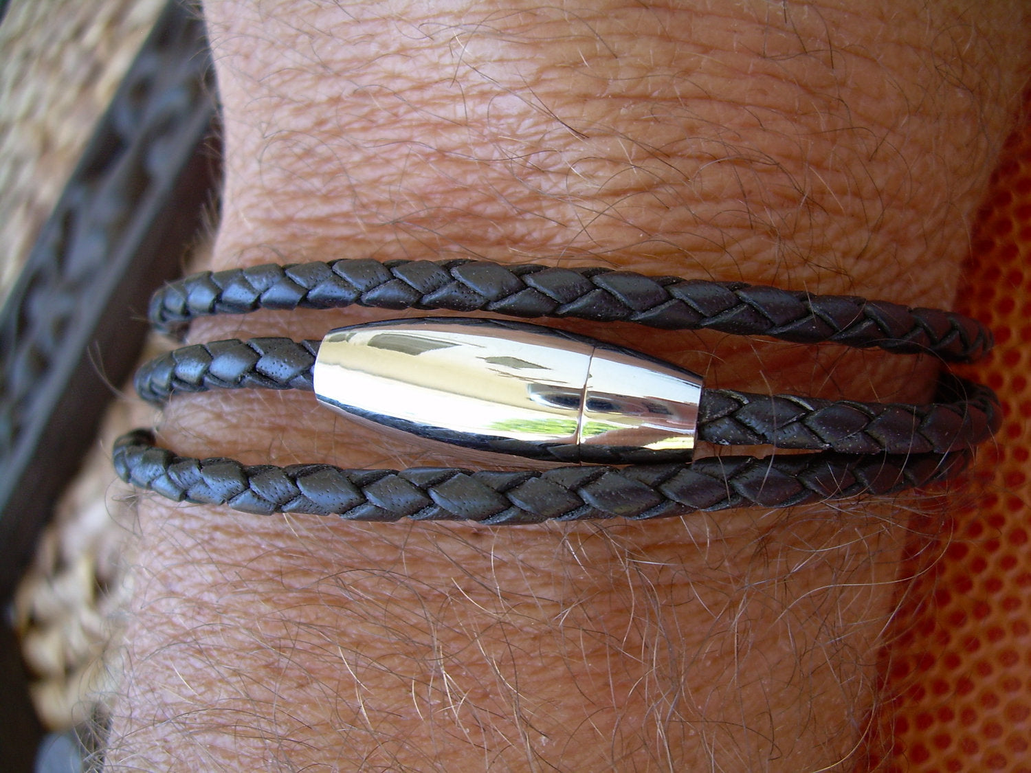 Handmade genuine leather bracelet URBAN BAG Louis – Black