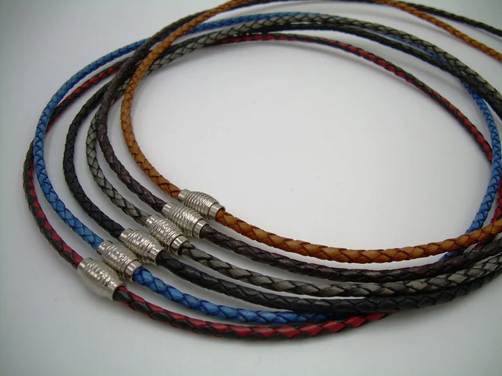 Magnetic Leather Necklace - Black Blk-20