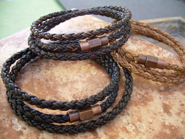 Men's  Bracelets Leather, Leather Bracelets for Men, Leather Bracelet, Men Bracelet, Magnetic Bracelet, Leather Wrap Bracelet, Mens - Urban Survival Gear USA