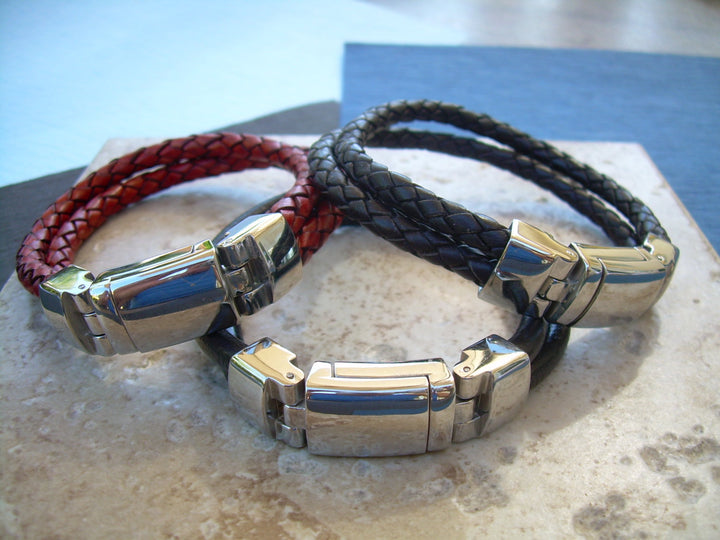 Masculine Braided Leather Bracelet for Men, Mens Bracelet, Mens Jewelry, Leather Bracelet, Mens Gift, For Him, Leather Bracelet - Urban Survival Gear USA
