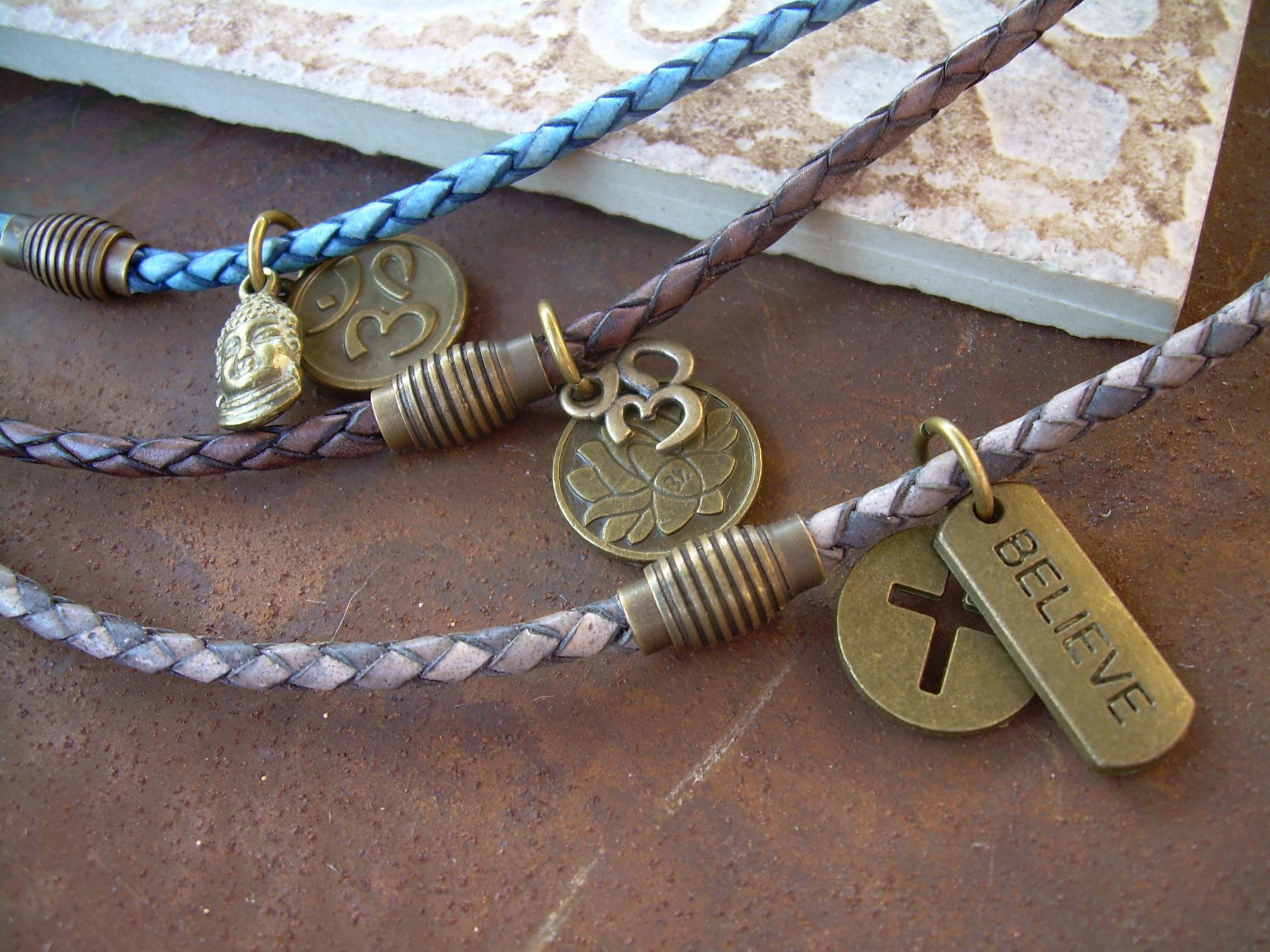 Men's Leather Cross Necklace - Teskeys