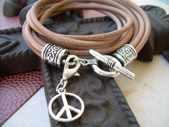 Natural Leather Bracelet, Double Wrap Bracelet, Womens Jewelry, Womens Bracelet, Wrap Bracelet, Womens Gift, Leather Bracelet, Leather Gift - Urban Survival Gear USA