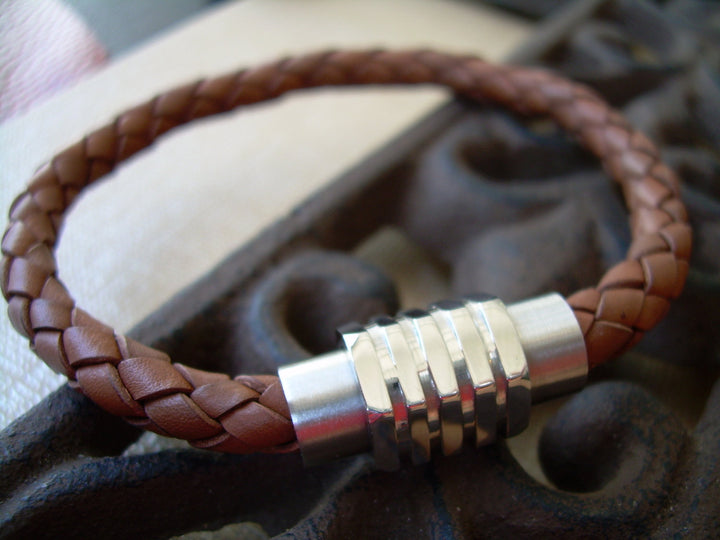 Mens Bracelets Leather,  Bracelet with Magnetic Clasp, Mens Bracelet, Mens Jewelry,  Stainless Steel, Mens Gift, Gift for Him, Bracelet, - Urban Survival Gear USA