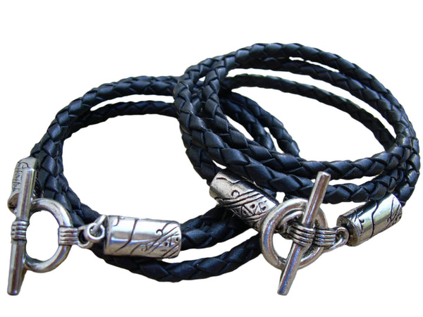 Morse Code I LOVE YOU Bracelets - Leather Rope Cuff Bracelets For Couples, His & Hers Set