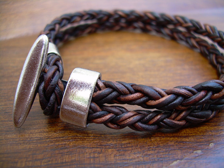 Braided Leather Bracelet with T Clasp - Urban Survival Gear USA