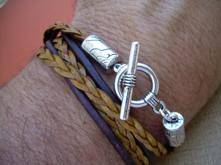Leather Bracelets Womens Leather Bracelets Mens Bracelets Leather Leather Wrap Bracelet for Men Braided Bracelet Men's Gift Boyfriend Gift - Urban Survival Gear USA
