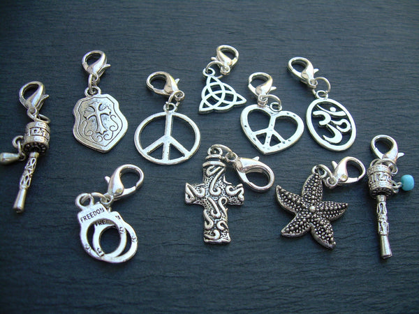 Lobster Clasp Charms, 3 for 11.99 , Pendants,  Assorted  Three Pieces, Charms, Womens Jewelry - Urban Survival Gear USA