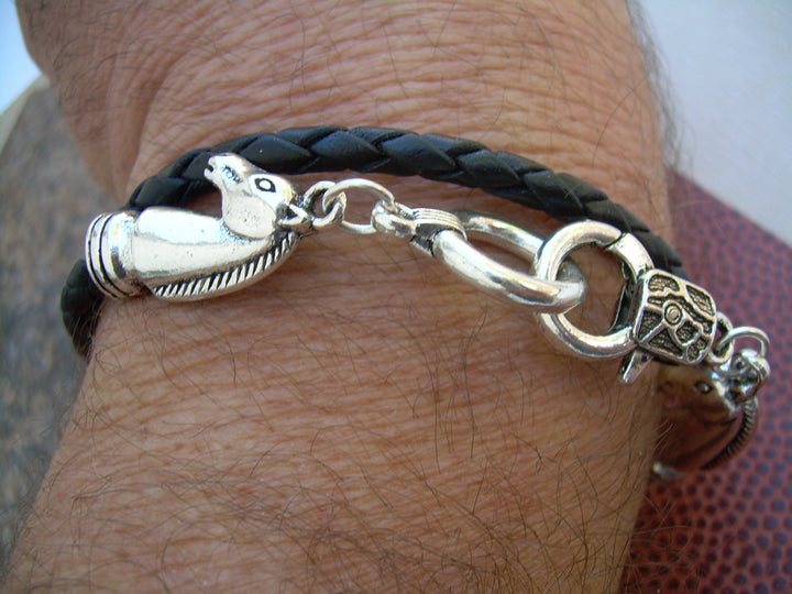 Horse Jewelry, Horse Bracelet, Wrap Bracelet, Mens, Womens, Unisex, Leather Bracelet, Horse Bracelet,  Black Braided, Equine, Equestrian - Urban Survival Gear USA