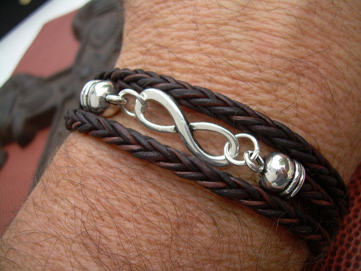 Couples Infinity Bracelets, His and Hers Set of  Infinity Bracelets, Leather Bracelet, Couples Bracelet, Mens, Womens, Couples Gift - Urban Survival Gear USA
