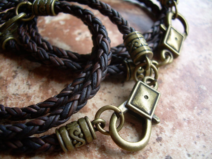 His and Hers Set of Braided Infinity Bracelets with Bronze Components - Urban Survival Gear USA
