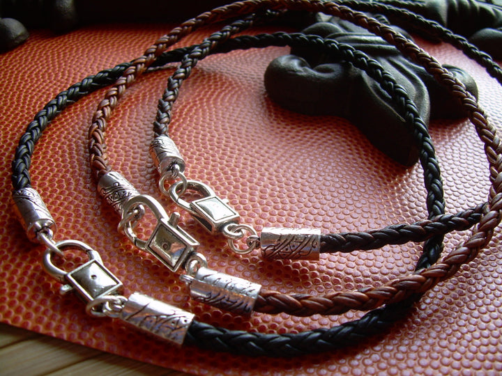 Men's  Leather Necklace, Necklaces for Men, Braided Leather Necklace, Mens Necklaces, Guys Necklaces, Braided, Leather, Necklace, for Men - Urban Survival Gear USA