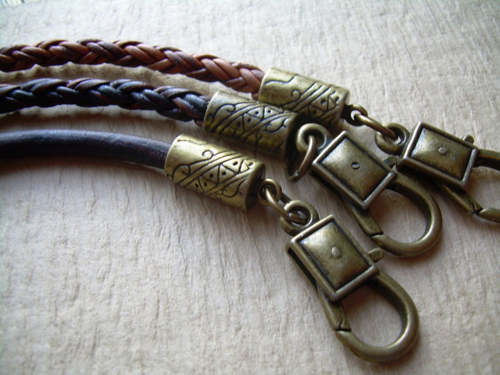 Leather Bracelet, Antique Bronze, Lobster  Clasp, Mens Bracelet, Mens Jewelry - Urban Survival Gear USA