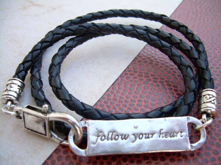 Follow Your Heart Triple Wrap Leather Bracelet - Urban Survival Gear USA