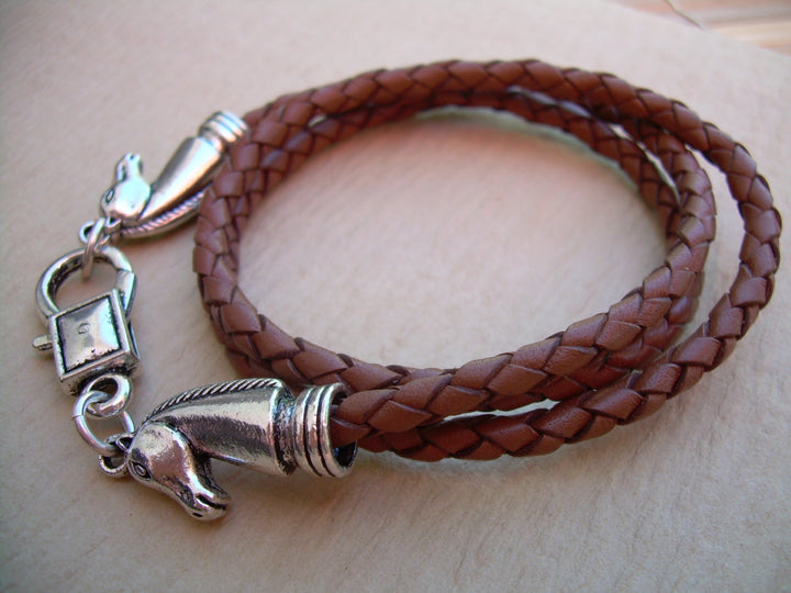 Triple Wrap Leather Bracelet, Horse Bracelet, Horse Lovers Gift, Equestrian, Mens Bracelet, Womens Bracelet, Mens Jewelry, Womens Jewelry, - Urban Survival Gear USA