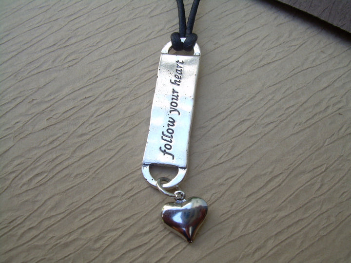Follow your heart Leather Necklace, Womens Necklace, Womens Jewelry - Urban Survival Gear USA