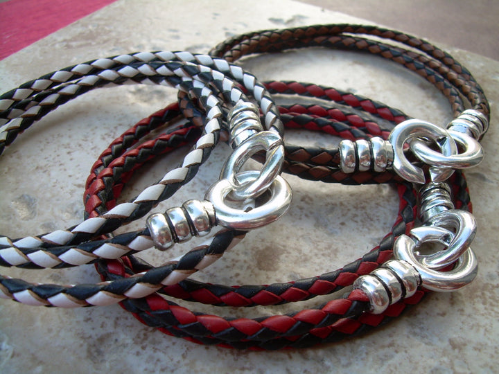 Leather Infinity Bracelet, Leather Bracelets for Men, Womens Bracelets Leather, Infinity Leather Bracelet, Womens Jewelry, Braided Bracelet, - Urban Survival Gear USA