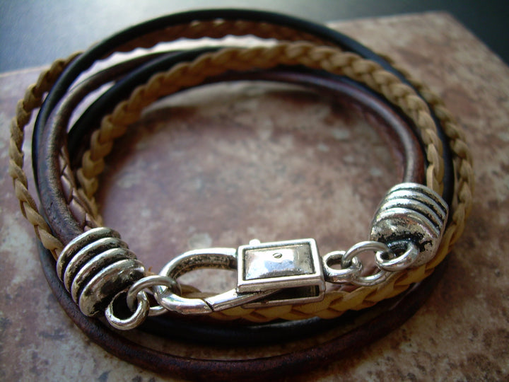 Leather Bracelet, Mens Leather Bracelet, Wrap Bracelet, Double Wrap Bacelet,  Mens Jewelry, Mens Bracelet, Bracelet, Jewelry - Urban Survival Gear USA