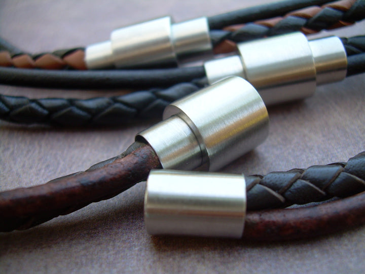 Mens Leather Necklace, Stainless Steel Magnetic Clasp, Mens Necklace, Mens Jewelry, Leather Necklace - Urban Survival Gear USA