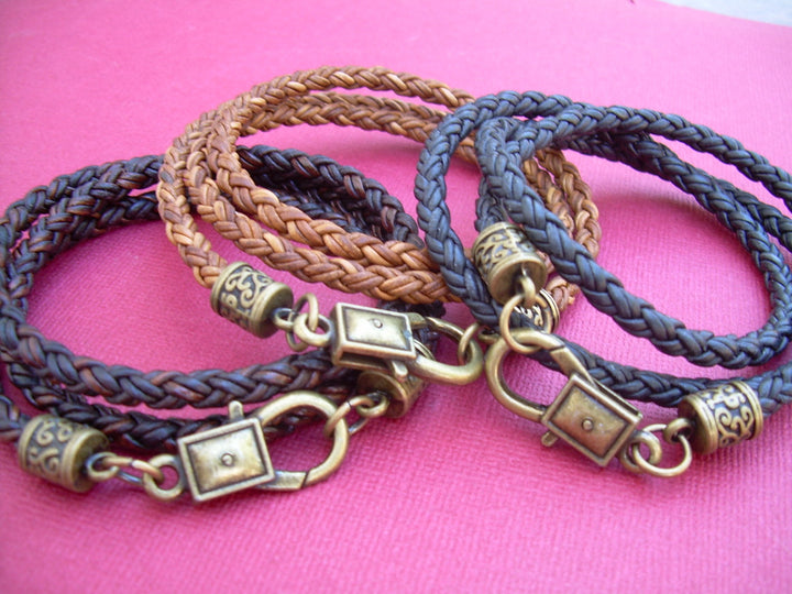 Premium Triple Wrap Leather Bracelet, Mens Bracelet, Womens Bracelet, Mens Jewelry, Fathers Day - Urban Survival Gear USA