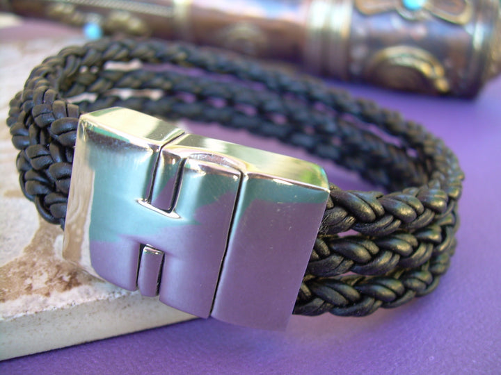 Mens Bracelet Leather, Leather Bracelet for Men, Stainless Steel Magnetic Clasp, Leather Bracelet,  Mens Bracelet, Mens Jewelry, Groomsmen - Urban Survival Gear USA