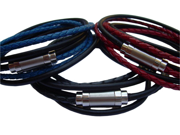 Mens Bracelets Leather, Husband Gift, Triple Wrap Leather Bracelet with Stainless Steel Magnetic Clasp, Mens Jewelry, Mens Gift, Wrap - Urban Survival Gear USA