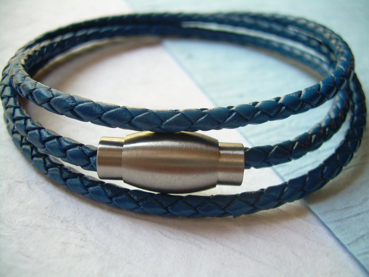 Mens Bracelets Leather, Leather Bracelets, Men's Bracelets, Leather Bracelets for Men, Leather Wrap Bracelet, Steel, Magnetic Clasp, - Urban Survival Gear USA